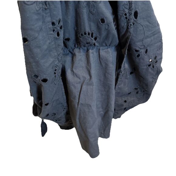 Misa Los Angeles Marieta Size Large Navy Sleeveless Eyelet Tasseled Mini Dress - Picture 11 of 13